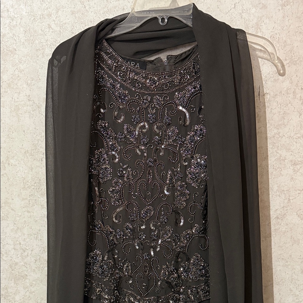 J Kara Black Maxi Dress with Embellished Bodice - Picture 2 of 8